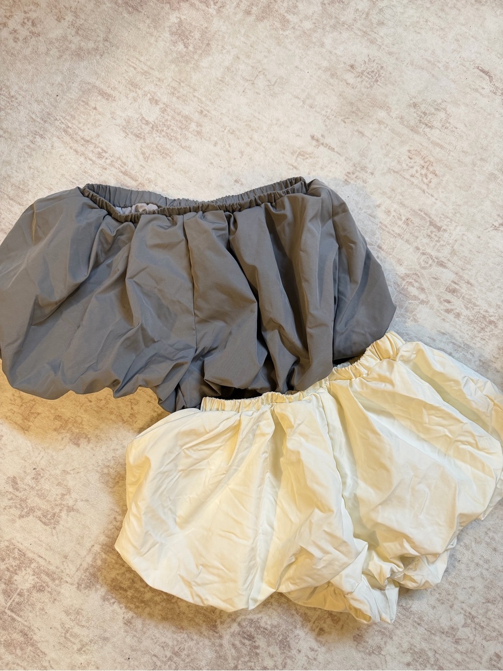SHEIN Gray and Cream Bubble Shorts